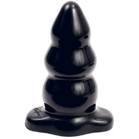 Classic Triple Ripple Butt Plugs Large - Black 6"