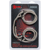 Kink - Hogtied - Bind & Tie - 6mm Hemp Wrist or Ankle Cuffs - Natural