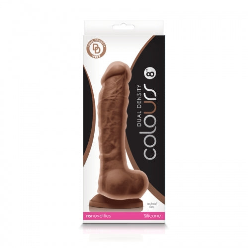 NS - Colours - Dual Density - 8" Dildo - Brown