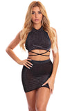 Midnight Angel 2pc Black Skirt Set